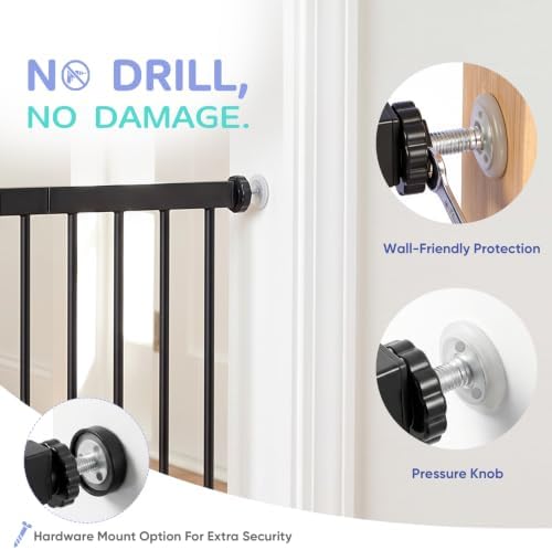 Sekey Baby Gate for Stairs, 30-57" Extra Wide No Drilling Dog Gate - Image 2