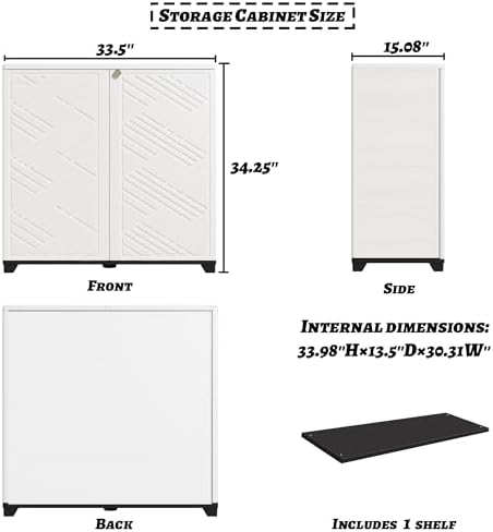 Mrosaa Outdoor Indoor Storage Cabinet,Resin Cabinet Waterproof White - Image 4