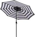 Blissun 9 ft Solar Umbrella 32 LED Lighted Patio Umbrella Table Market Umbrella with Tilt and Crank Outdoor Umbrella for Garden, Deck, Backyard, Pool and Beach (Black and White) by Blissun