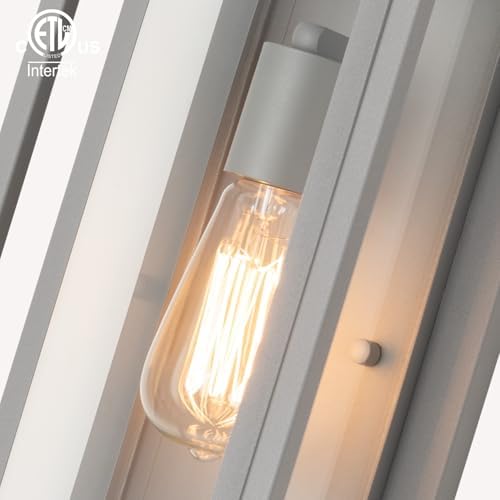 mirrea 18" Modern Outdoor Porch Wall Light, Matte Gray, 2 Pack - Image 3
