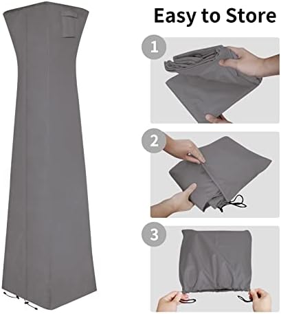 Easy-Going Pyramid Torch Patio Heater Cover, 90"H x 23"L x 23"W, Grey - Image 5