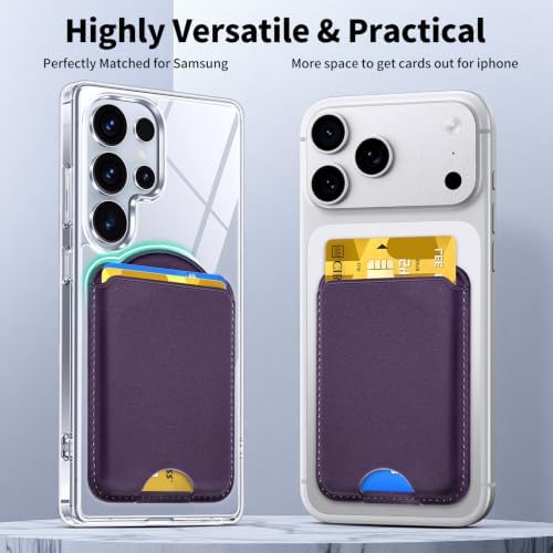 for Magnetic Wallet for Samsung & iPhone | Holds 3 Cards, Cherry - Image 6