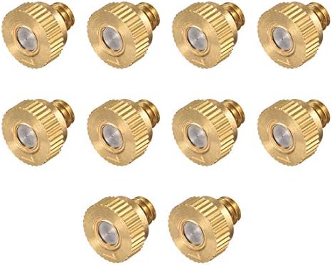 uxcell Brass Misting Nozzle - 10/24 UNC 0.1mm Orifice Dia Replacement Heads for Outdoor Cooling System - 10 Pcs by uxcell
