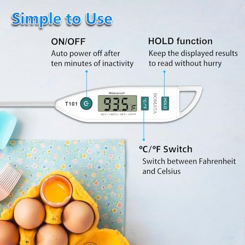 BOMATA Digital Water Thermometer for Liquid, Meat, Cooking, IPX7 Waterproof - Image 5