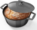Nuwave Lux 6QT Enameled Cast Iron Dutch Oven, Cast Iron Knob, Black Sesame by NuWave