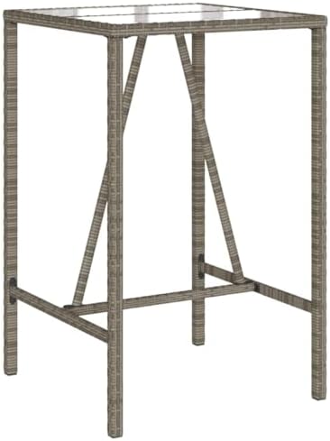 Outdoor Tables Bar Table, Exterior Deck Mesa - Grey Patio Table for Dining, Garden, Backyard, Kitchen, Balcony, Outside Furniture (27.6 x 27.6 x 43.3 in) - Image 2