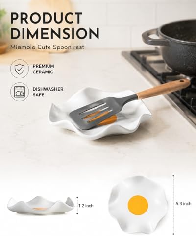 Miamolo Ceramic Spoon Holder for Stove Top, Fits Ladles & Spatulas, No Mess - Image 5