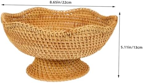 Rattan round Elevated Storage Basket for Snacks and Nuts - Image 2