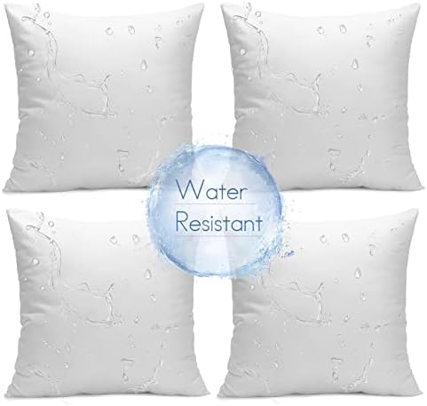 Ashler 16 x 16 Outdoor Pillow Inserts Set of 4 Water Resistant by AshlerHomeDeco