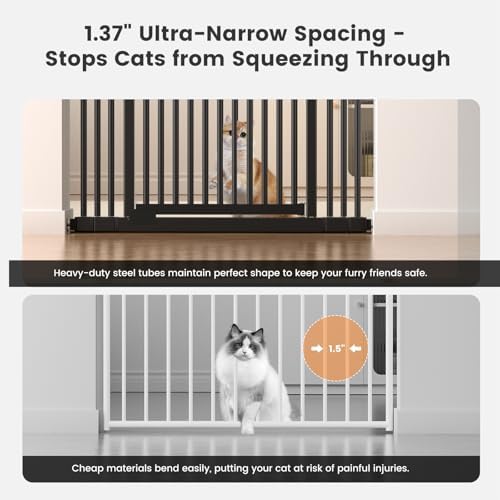 Extra Tall Cat Gate 51"-87" Height Adjustable Pressure Mounted 4 Extensions - Image 5