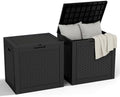 32 Gallon Outdoor Storage Box, Large Resin Deck Box for Patio Cushions, Garden Tools, Pool Accessories, Waterproof and Lockable Design, Storage Bench for Backyard & Deck(Black) by ASKPASS