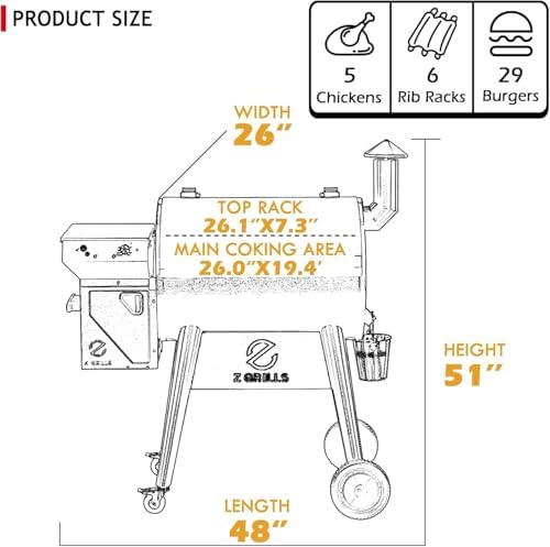 Z GRILLS 7002C Pellet Grill, 697 Sq In, PID 3.0,LCD Display - Image 6