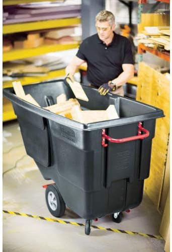 Rubbermaid Commercial Polyethylene Tilt Truck, Heavy Duty 2300-Pound Capacity, Black, for Distribution Centers/Warehouse/Manfacturing/Construction - Image 5