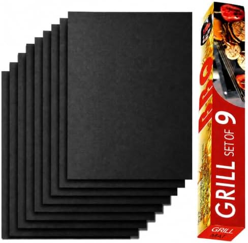Grill Mats for Outdoor Gas Grill, Set of 9, Black by Renook