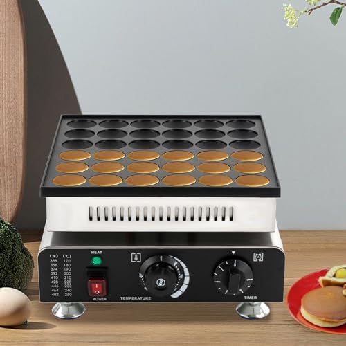 36-Hole Commercial Waffle Maker, 900W Electric Waffle Machine, Stainless Steel Waffle Iron Baker with Non-Stick Coating, 122-572℉ Temperature Adjustable - Image 6