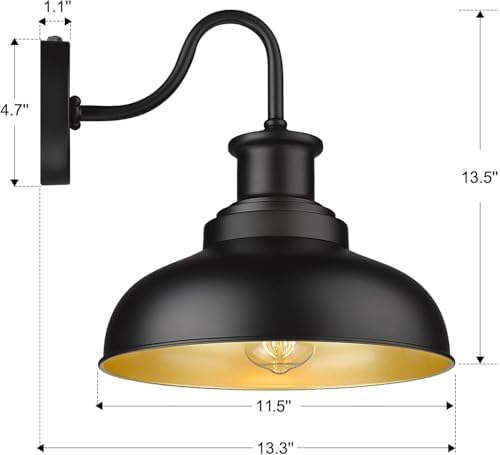 Dusk to Dawn Outdoor Barn Lights Outdoor Wall Sconces Farmhouse Exterior Wall Mount Light Vintage Outside Lighting Fixture Industrial Black Lanterns for Porch Garage Shed Patio, 4 Pack - Image 5