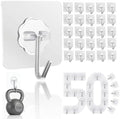 DDMY Hooks for Hanging, 50 Pack Wall Hooks 50lb(Max) Transparent Reusable Waterproof Adhesive Hook for Kitchen Curtain, Towel Hook for Bathrooms, Heavy Duty Self Coat Hook for Walls No Damage by DDMY