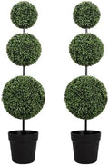 VIVATREES 4FT UV-Resistant Artificial Triple Ball Boxwood Topiary Set of 2, All-Weather Outdoor & Indoor Decor for Garden, Porch, Entryway by VIVATREESADDINGCOLORTOYOURSPACE