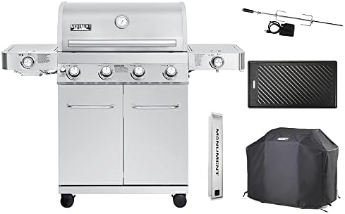 Monument Grills Larger 4-Burner Propane Gas Grills Stainless Steel Cabinet Style with Accessory Kit(5 items), Outdoor Use by MonumentGrills
