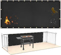 Fireproof Grill Heat Shield for Deck Railing/Wall, 10'x3', Black by Amerbro