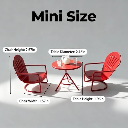 6 PCS Dollhouse 1:12 Scale Miniature Iron Table Chairs Set - Image 6