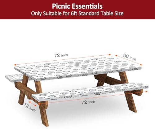 6ft 72in Picnic Table and Bench Cover, 3 Pack, Blue Flywheel - Image 2