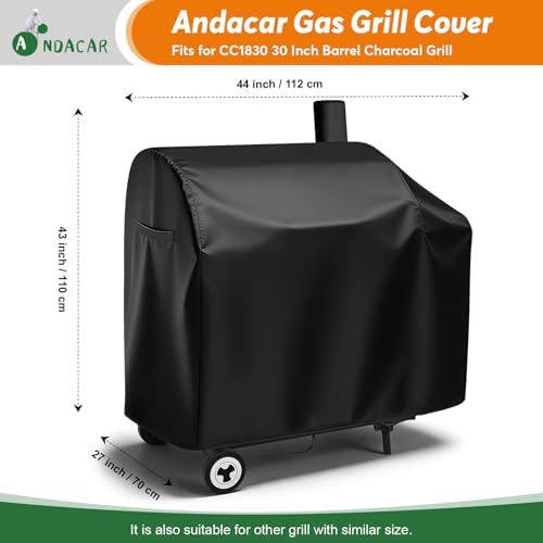 Grills Cover 44" for Royal Gourmet CC1830 30 Barrel Charcoal Grill - Image 3