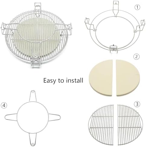 Cooking Grates with Ceramic Heat Deflectors System for Kamado Joe Classic - Image 2
