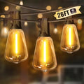 LAMPHOME Outdoor String Lights, 26FT Patio Lights with 12+1 ST38 LED Edison Bulbs (1 Spare), Connectable String Lights for Outside, Dimmable Hanging Light for Backyard Porch Decor, Warm White by ULL