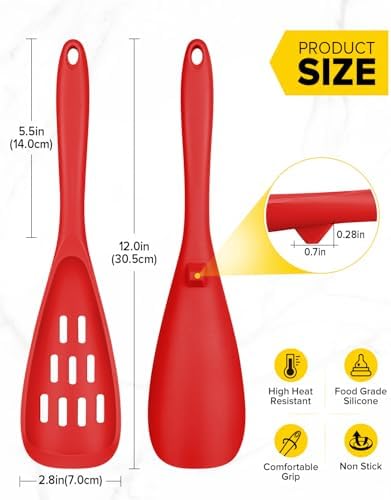 BUNDLEPRO Silicone Cooking Spoons for Nonstick Cookware, One-Piece, 2 Pack - Image 2