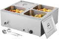 VEVOR Commercial Food Warmer, 1500W Electric Stainless Steel Steam Food Warmer with Lid, 4-Pan Fast Heating Countertop Buffet Bain Marie with Soup & Perforated Ladles, for Catering, Restaurant, Party by VEVOR