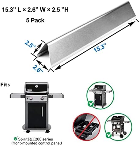 7636 Flavorizer Bars for Weber Spirit 300 & Spirit II 300 GS4 E310 E315 E320 E330 S310 S315 S320 S330, 15.3" Stainless Steel Weber Spirit Grill Parts Replacement for Weber 7636 67046 69797 68843 - Image 4