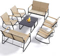 Ahomly 8-Piece Textilene Outdoor Patio Furniture Set, Brown by Ahomly