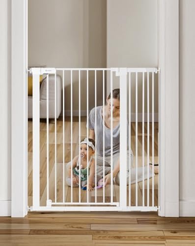 COMOMY 42" Extra Tall Baby Gate for Stairs, Fits 29.5" to 40.6" Openings by COMOMY