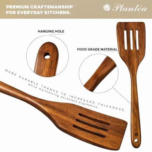 Wooden Spatula for Cooking – Premium Acacia Wooden Cooking Utensils Set of 4 for Nonstick Cookware – Heat Resistant, Scratch-Free & Durable Kitchen Tools with Comfortable Grip - Image 6