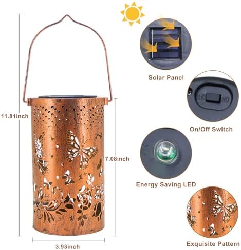BSGlobal Butterfly Solar Lanterns Outdoor Waterproof Hanging Lights - Image 4
