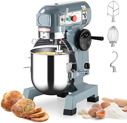 Towallmark Commercial Food Mixer 20Qt with Timing Function, 1100W 3 Speeds Adjustable, Stainless Steel Bowl Stand Mixer With Safety Guard, Premium for Schools Bakeries Restaurants Pizzerias by Towallmark