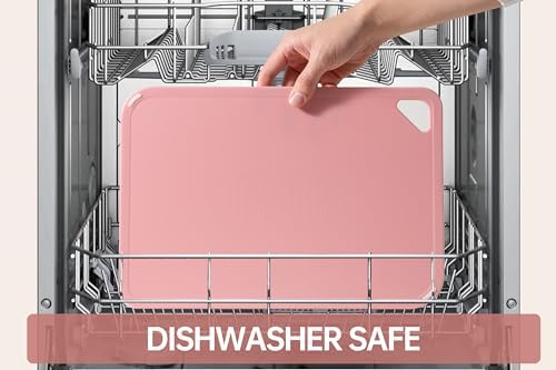 THETCHRY Plastic Cutting Board, Extra Large Pink Cutting Board for Kitchen - Image 7