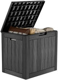 PatioZen 30 Gallon Resin Deck Box, Lockable Outdoor Storage Box for Patio Cushions Storage Furniture, Garden Tools,Pool Supplies, Weatherproof and UV Resistant (Black) by OutdoorLivingPerfected