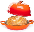 Enamelled Cast Iron Dutch Oven Pot – Dutch Oven For Sourdough Bread Baking – Cast Iron Bread Pot – Orange, 6 Quarts, 26cm – by Nuovva by Nuovva
