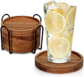 Wood Coasters Set of 4 Farmhouse Outdoor Coster for Drink Patio Table Decor by Renawe