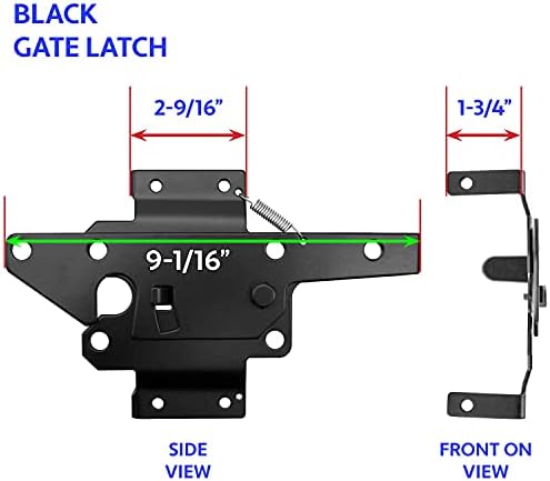 Stainless Steel Vinyl Gate Latch Black (for Vinyl, Wood, PVC etc. Fencing) Fence Gate Latch w/Mounting Hardware - CASE Qty 12 - Image 2