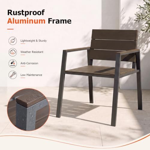 LazySunsets Outdoor Dining Set with Umbrella Hole (Charcoal, 7 Piece) - Image 2
