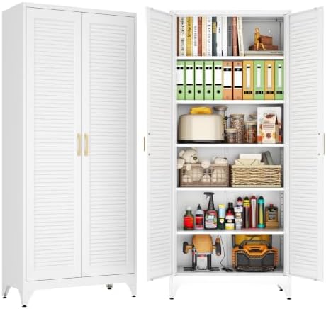 75" Metal Pantry Cabinet,Kitchen Storage Cabinet with Shelves by SteelLifeNeatlyOrganized