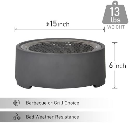 Afterglow 15 Inches Charcoal Grill Barbecue Smoker Stove Tabletop BBQ Outdoor Party for Patio Garden Backyard Decking Camping, Gray - Image 5