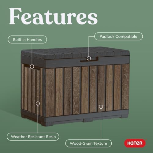 Keter Premium Everwood 50 Gal Outdoor Storage Box and Patio Side Table - Image 4