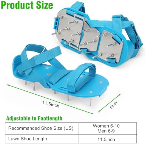 Lawn Aerator Shoes for Grass - Pre-Assembled Grass Aerator Shoes for Lawn - Soil Yard Aerator Tool for Aerating Patio Garden - Image 2