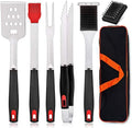 HaSteeL BBQ Grill Accessories Set of 7, Stainless Steel Grilling Tools Set with Storage Bag, Heavy Duty Grill Spatula, Tong, Fork, Basting Brush, Cleaning Brush, Dishwasher Safe & Man’s Gift by HaSteeL