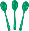 SietDESEO 25 PCS Green Plastic Spoons Disposable Utensils Heavy Duty Green Spoons Disposable Cutlery for Birthday Wedding Baby Shower Bridal Shower Plastic Silverware by SietDESEO