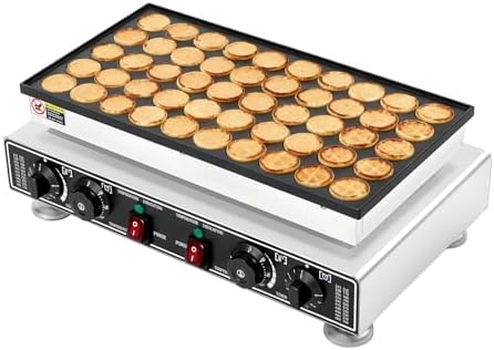 50-Hole Commercial Waffle Maker, 1800W Electric Waffle Machine, Stainless Steel Waffle Iron Baker with Non-Stick Coating, 122-572℉ Temperature Adjustable by Milzeone